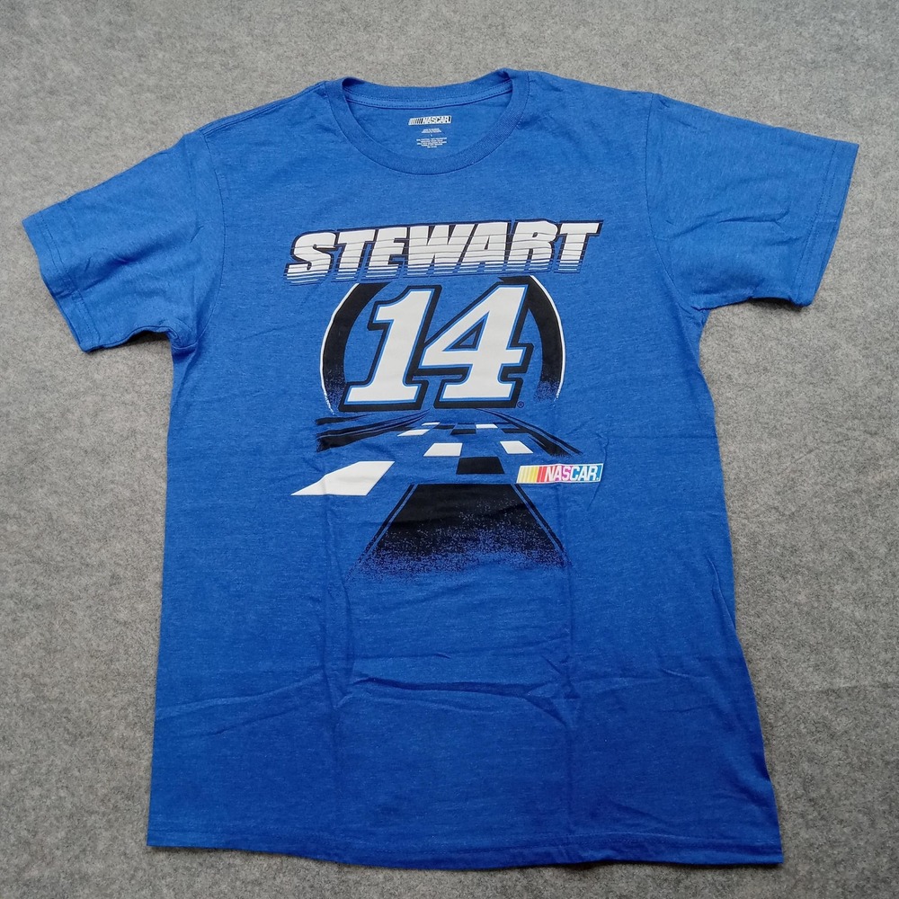 Tony Stewart Shirt Mens Large Blue NASCAR Racing Team Graphic Tee Short Sleeve